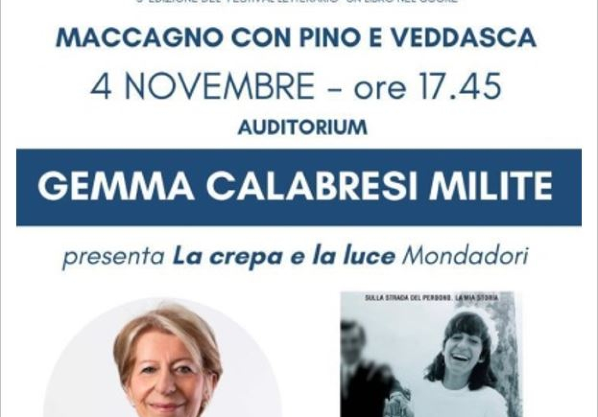 Gemma Calabresi Milite presenta il libro: “La crepa e la luce”